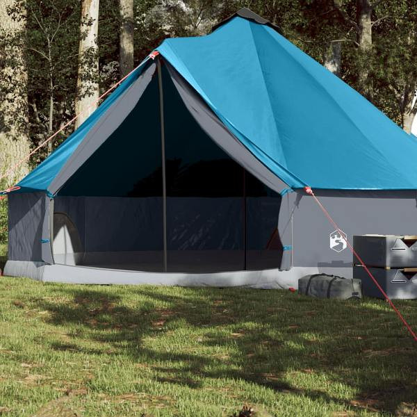 vidaXL Tipi-Familienzelt 8 Personen Blau Wasserdicht, 94589