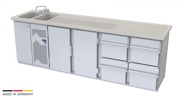 hefa Theke Novis 28V/2L-TTZZ, Abmaße: 950 x 2.800 x 650/700 mm, Novis 28V/2L-TTZZ