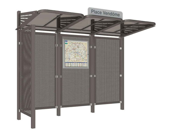 Procity Wartehalle Convi® Rückwand Und 1 Seitenverkleidung Links Aus Blech, Farbe Procity grau, 529437.GPRO