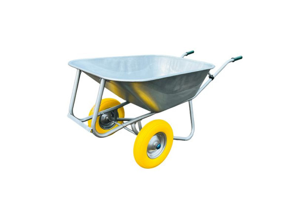 Foxwinkel Großmulden-Schubkarre "Farmer Eco" 200 Liter verzinkte Mulde mit 2 PU-Rädern Kugellager, FE 2002 V WFLEX, 2030030