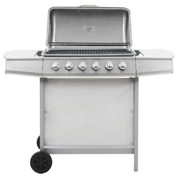 vidaXL Gasgrill mit 6 Flammen Edelstahl Silbern, 44283, 8718475616931