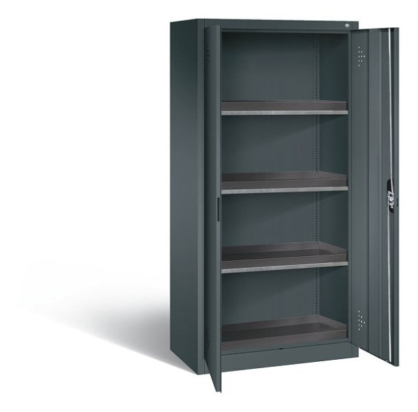 C+P Umweltschrank Acurado, H1950xB930xT500mm, Farbe: Anthrazitgrau, Muldengriff, 8921-316 S10159
