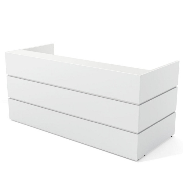 Deskin Theke PEARL, Dekor lichtgrau, B 2400 x T 1050 x H 1120 mm, 288172