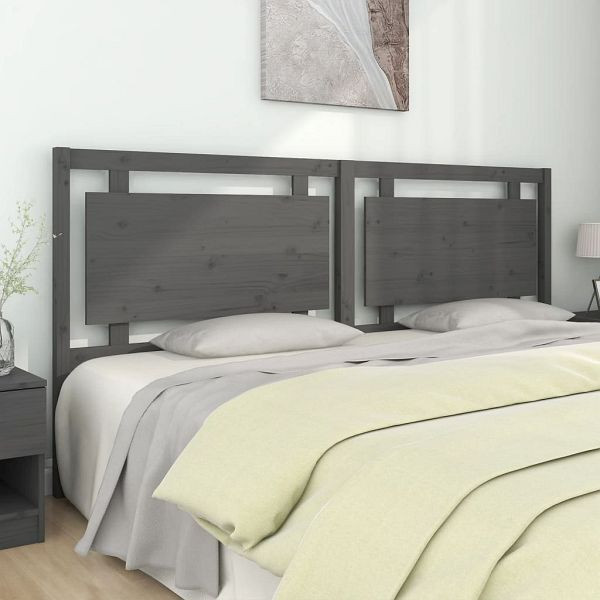 vidaXL Kopfteil Grau 205,5x4x100 cm Massivholz Kiefer, 817962