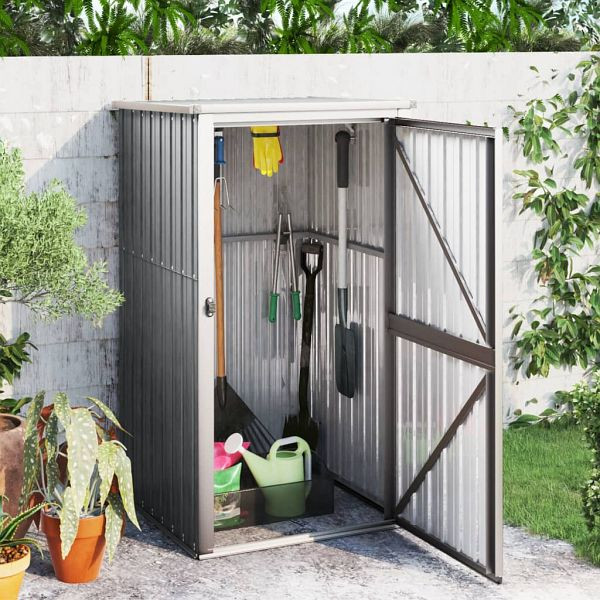 vidaXL Gerätehaus Grau 88x89x161 cm Verzinkter Stahl, 316206