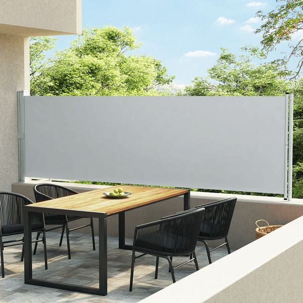 vidaXL Ausziehbare Seitenmarkise 140x600 cm Grau, 313373