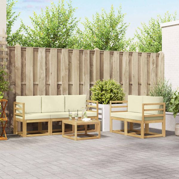 vidaXL Outdoor-Sofagarnitur 6-teilig, 3387229, 8721288777379