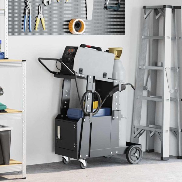 vidaXL Schweißwagen Schwarz 90 x 46 x 96 cm Stahl, 42010371