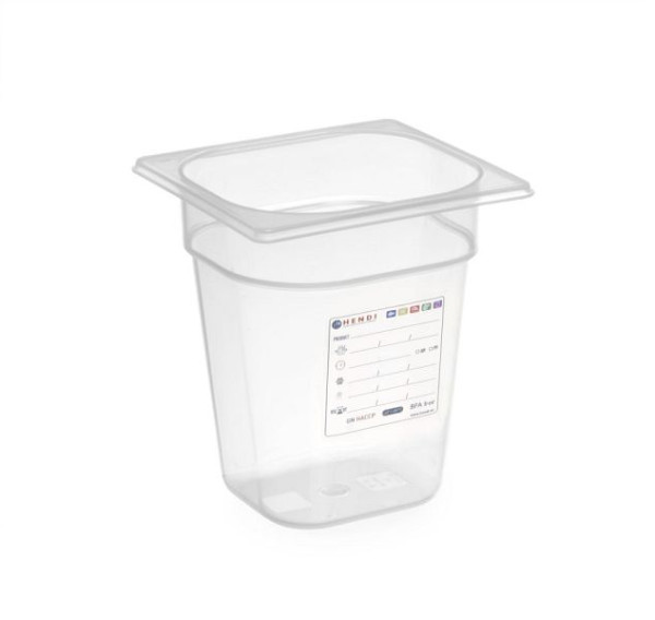 Hendi GN Behälter 1/6, 3,4 L, LxBxH: 176x162x200 mm, Transparent, 880456