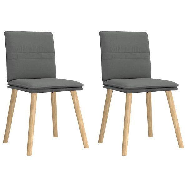 vidaXL Esszimmerstühle 2 Stk. Dunkelgrau Stoff, 4101256