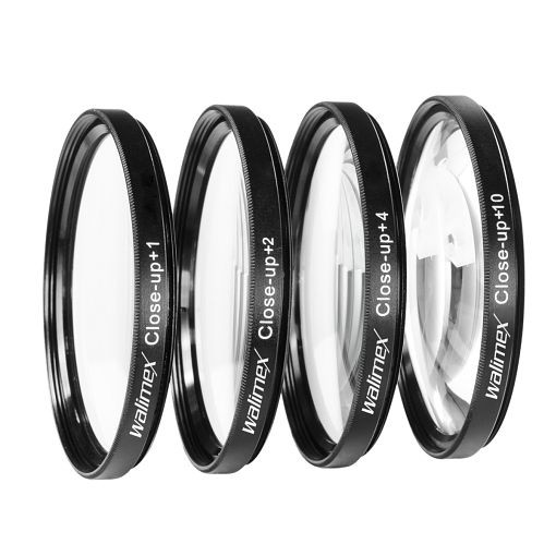 Walimex Close up Makrolinsen-Set 62 mm (+1,+2,+4,+10), 4 Makrolinsen + Schutzhülle, 1017858