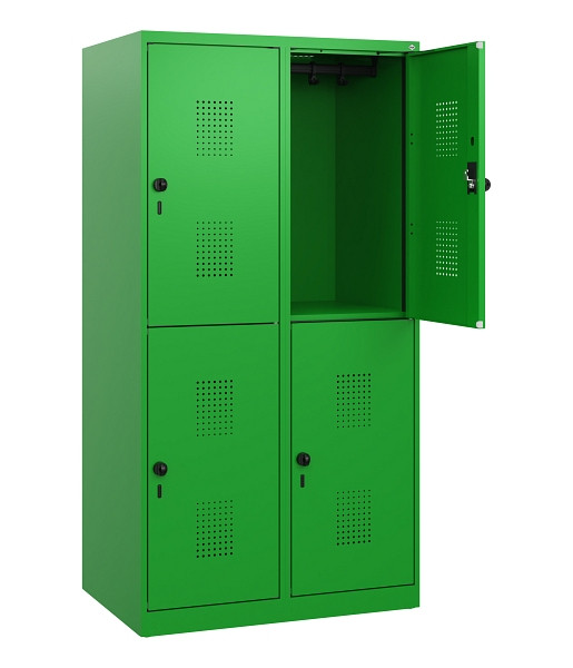 C+P Doppelstöckiger Spind Evolo PLUS, 4 Fächer, 1530x800x500mm, 6037/6037, Drehriegel, 0493005-22 S10037