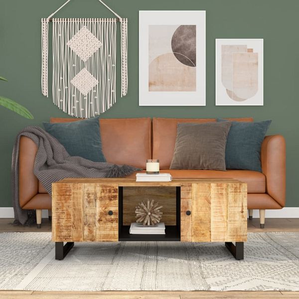 vidaXL Couchtisch 100x54x40 cm Massivholz Mango & Holzwerkstoff, 351950