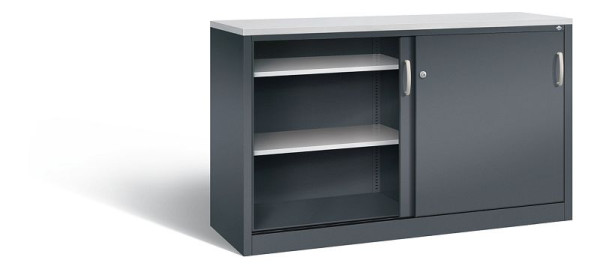 C+P Sideboard mit Schiebetüren Acurado, H1000xB1600xT500mm, Farbe: Anthrazitgrau, Bügelgriff, 2156-00 S10115