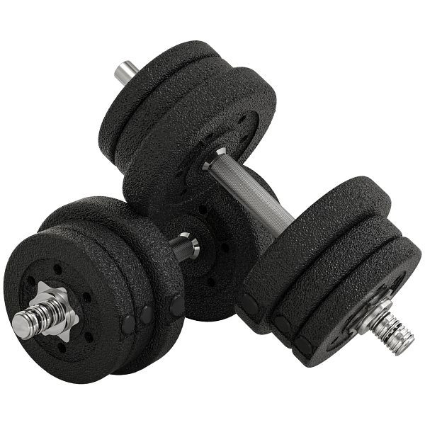 HOMCOM Kurzhantel Set 25KG Hantelset mit Hantelscheiben für Zuhause Büro Fitnessstudio Stahl Kunstleder Schwarz, A91-139V04BK
