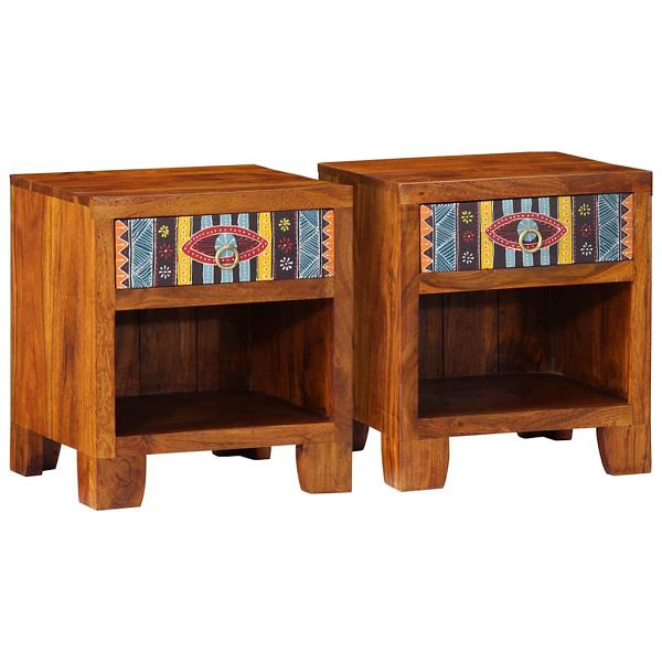 vidaXL Nachttisch 2 Stk. 40x35x45 cm Massivholz Akazie, 4016490