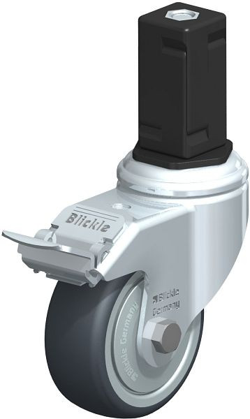 Blickle LKRA-TPA 80K-11-FI-FK-EV15 Apparate-Lenkrolle mit Expander & Feststeller, Thermoplastisches Gummi-Elastomer, Grau, 847850