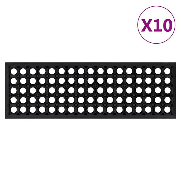 vidaXL Stufenmatten 10 Stk. 25x75 cm Gummi, 155631, 8721012224407