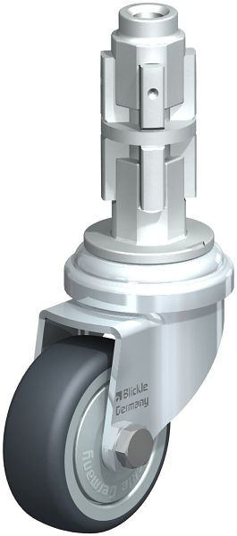 Blickle LRA-TPA 50K-FK-E03 Apparate-Lenkrolle mit Expander, Thermoplastisches Gummi-Elastomer, Grau, 681114