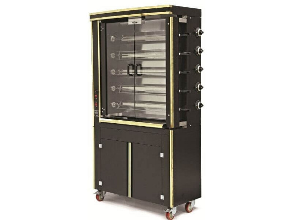 SGS Gastro Elektro Hähnchengrill Plus mit 5 Spießen für 25 Hähnchen, 1100x480x2030 mm, PLS5EE