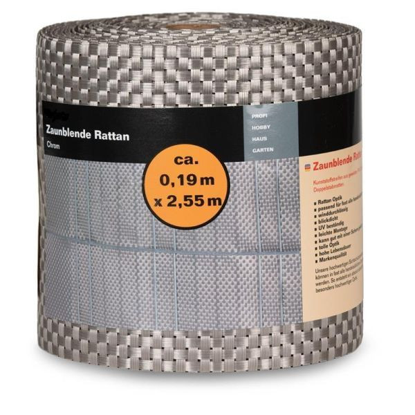 NOOR Sichtschutzstreifen 0,19 x 2,55m Rattan chrom, 15512RAC
