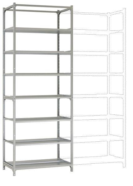 Manuflex Archivdoppel-Grundregal mit 7 Stahlboden-Ebenen, HxBxT = 2600 x 960 x 600 mm, RA2575
