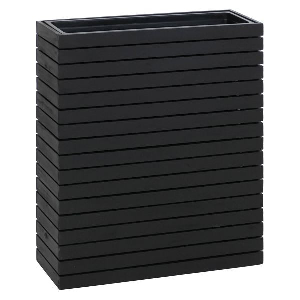 Mendler Pflanzkasten HWC-L21, Hochbeet Pflanzkübel Blumentopf, eckig 77x63x23cm Outdoor Akazie Holz FSC®-zertifiziert, schwarz, 120486