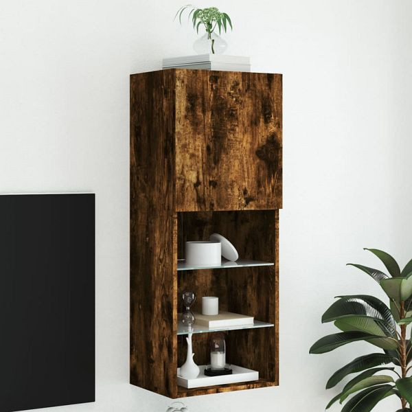 vidaXL TV-Schrank mit LED-Leuchten Räuchereiche 40,5x30x102 cm, 837061