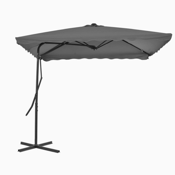 vidaXL Sonnenschirm mit Stahl-Mast 250×250 cm Anthrazit, 44883