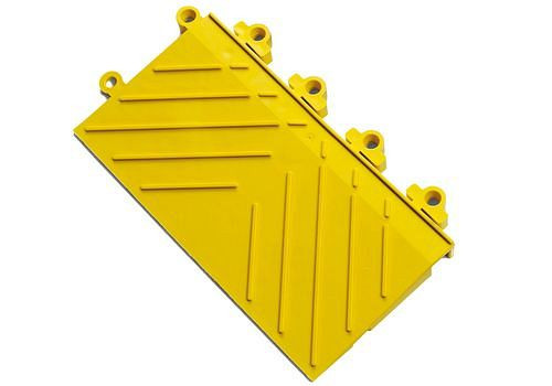 DENIOS Anti-Ermüdungs-Fliese Sicherheitskante DF, männliche Verbindung, PVC, gelb,15,2 x 30,5cm, 179-384