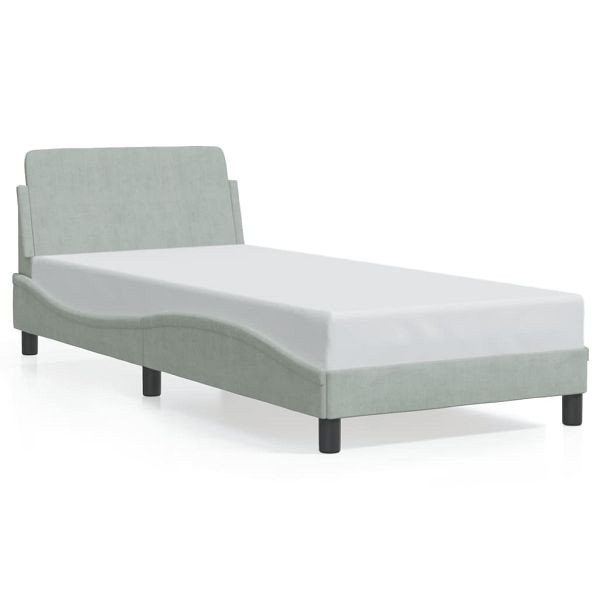 vidaXL Bettgestell mit Kopfteil Hellgrau 80x200 cm Samt, 373072