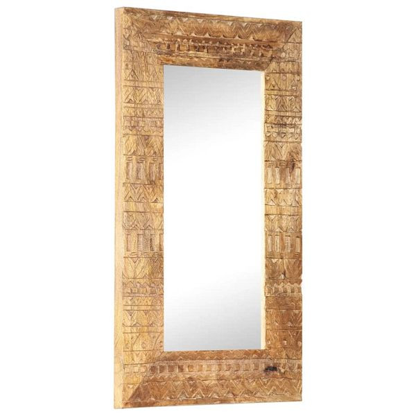vidaXL Handgeschnitzter Spiegel 80x50x2,5 cm Massivholz Mango, 321648
