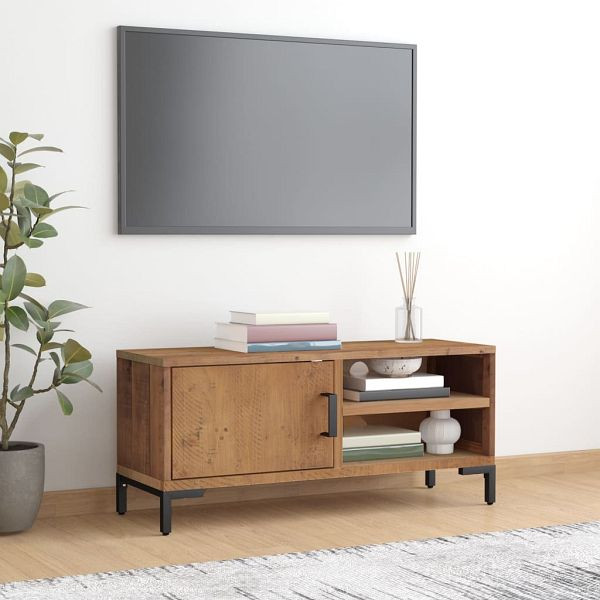 vidaXL TV-Schrank Braun 90x30x40 cm Massivholz Kiefer, 349915