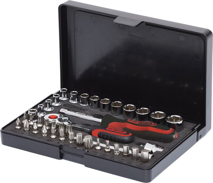 KS Tools 518.0040 Ringmaulschlüssel-Satz, 7-teilig, Chrom – Kurz, Mit FlankTraction-Profil