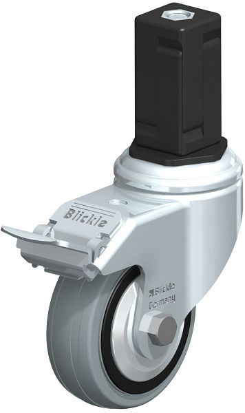 Blickle LKRA-VPA 80K-11-FI-FA-EV15 Apparate-Lenkrolle mit Expander & Feststeller, Vollgummi, Grau, 848110