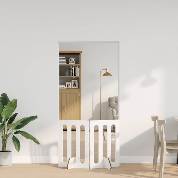 vidaXL Faltbarer Haustierzaun 2-teilig Hochglanz Weiß 100,5 x 38 x 70 cm, 8005961