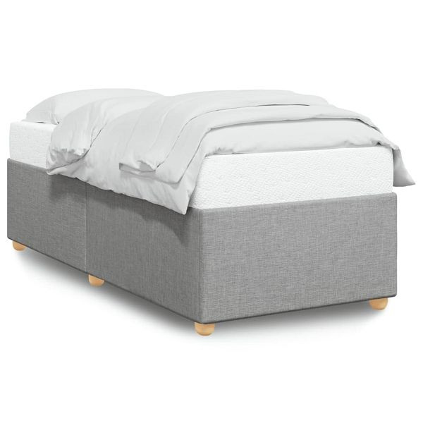 vidaXL Bettgestell Hellgrau 90x200 cm Stoff (100% Polyester), 3284701