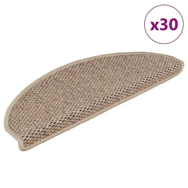 vidaXL Stufenmatten Selbstklebend Sisal-Optik 30Stk. 65x21x4cm Sand, 3365879