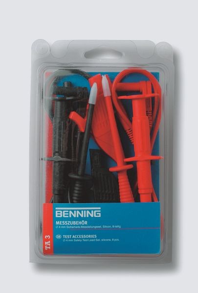 Benning TA 3, Messleitungsset, 8-teilig, rot/schwarz, 044126