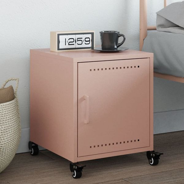 vidaXL Nachttisch Rosa 36x38,5x43,5 cm Stahl, Top-Qualität, 846616