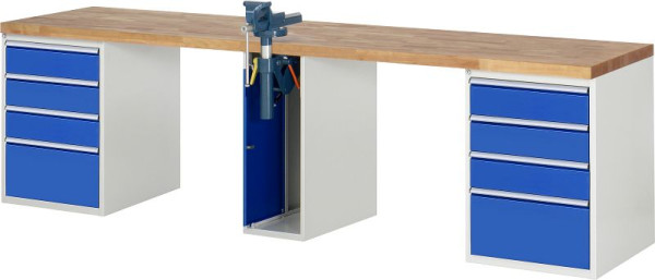 RAU Werkbank Serie 7000 - Modell 7510-0, B3000 x T700 x H840 mm, Systemunterbau B3000 x T650 x H800 mm, 03-7510A0-307B4S.11