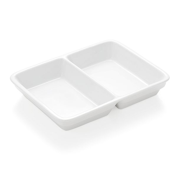 WAS Abteilschale, 2-fach Unterteilung, 23,5 x 17,5 x, 4,5 cm, Porzellan, VE: 3 Stück, 4925232