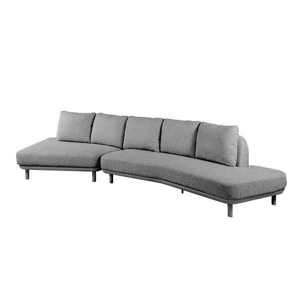 BEST Vita Loungeset mit Rückenlehne aus Seil, Anthrazit, 513632