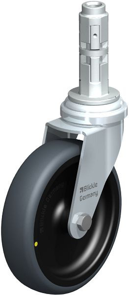 Blickle LRA-TPA 100G-ELS-E02 Apparate-Lenkrolle mit Expander, Thermoplastisches Gummi-Elastomer, Grau, 684753