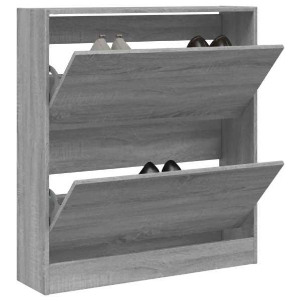 vidaXL Schuhschrank Grau Sonoma 80x21x87,5 cm Holzwerkstoff, 839922