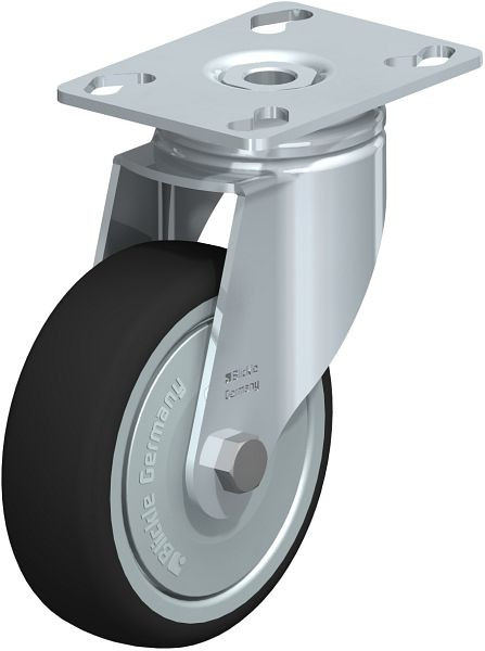 Blickle LKPA-PATH 101K-FK Apparate-Lenkrolle mit Anschraubplatte, Thermoplastisches Polyurethan, Grau, 845664