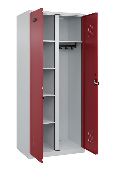 C+P Wäsche-/Garderobenspind Evolo PLUS, 2 Abteile, 1850x800x500mm, 7035/3003, Drehriegel, 049600-22 S10004
