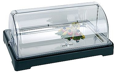 APS Top Fresh Set -New Generation-, 4-teilig, 56,5 x 35 cm, Höhe: 6,5 cm, Kühlbox aus schwarzem Kunststoff, GN 1/1 Tablett, 2 Kühlakkus, 11505