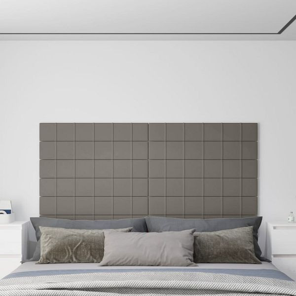 vidaXL Wandpaneele 12 Stück Hellgrau 90x15 cm Samt 1,62 m², 344105
