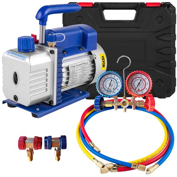 VEVOR Vakuumpumpe 220V Spannung, 4 CFM freie Luftverdrängung, 4CFM1/4HPZKB1F001V2